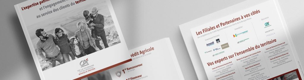 Plaquette de présentation pour la branche Banque Privée du Crédit Agricole de la Touraine et du Poitou