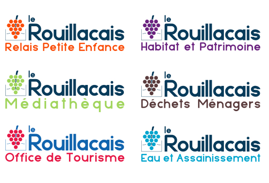 Déclinaisons du logo de la Communauté de Commune du Rouillacais